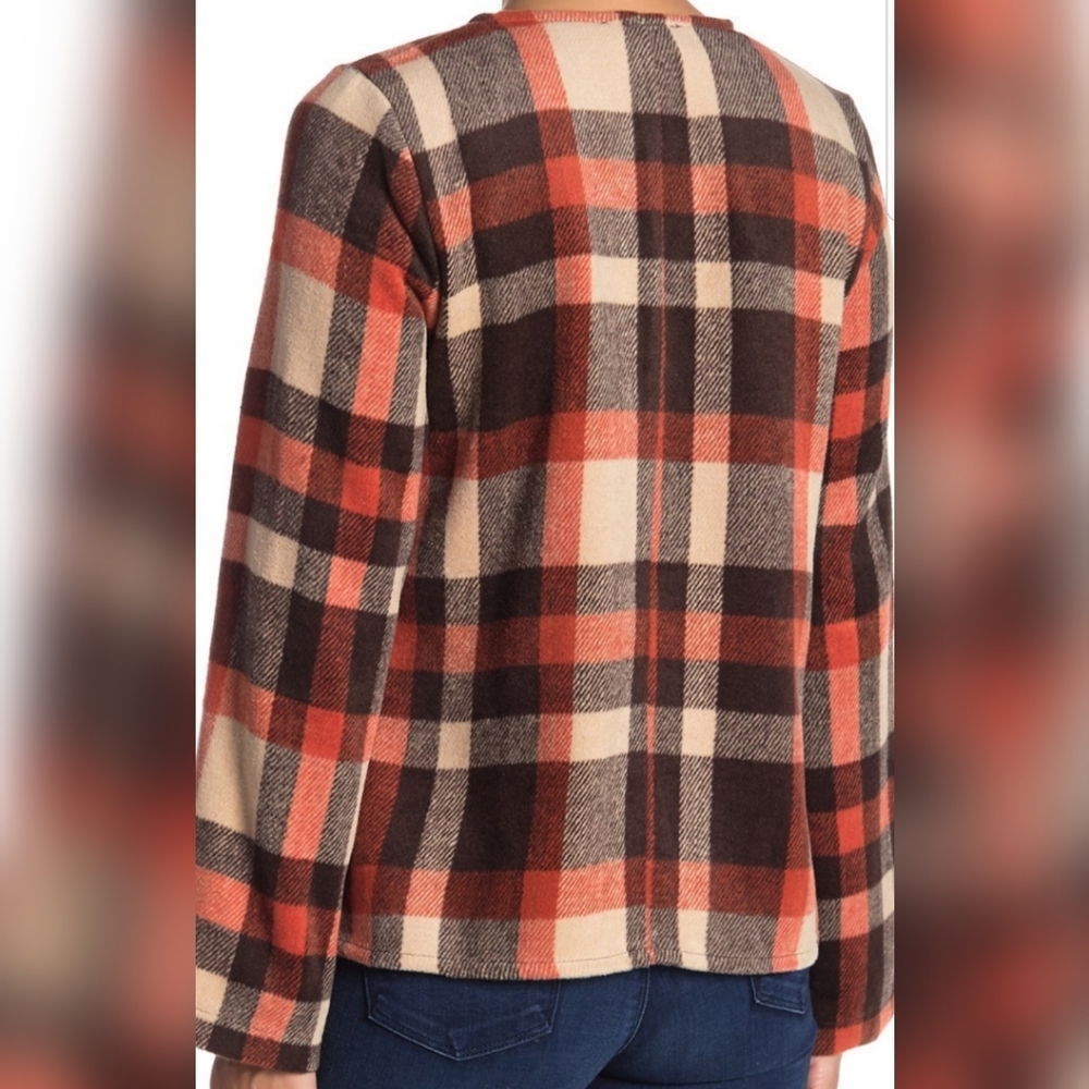 LAST ONE! Buffalo Plaid Draped Jacket - Picture 2 of 2
